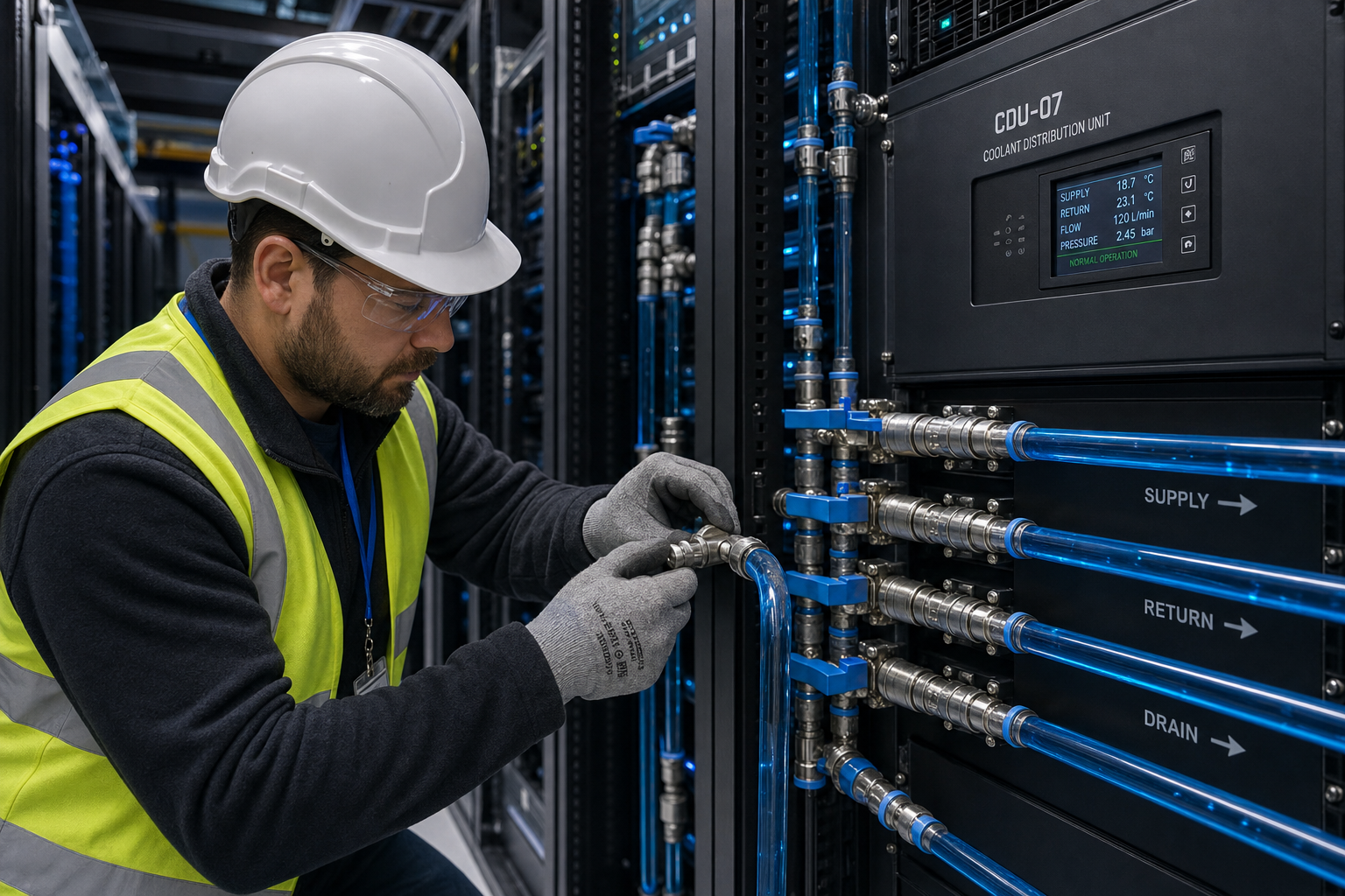 Liquid cooling commissioning